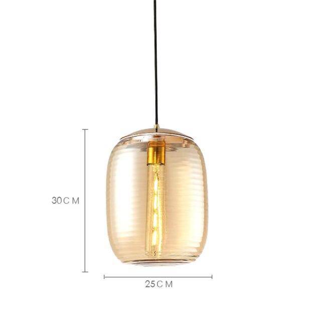 pendant light LED design with lampshade rounded glass stripes Loft