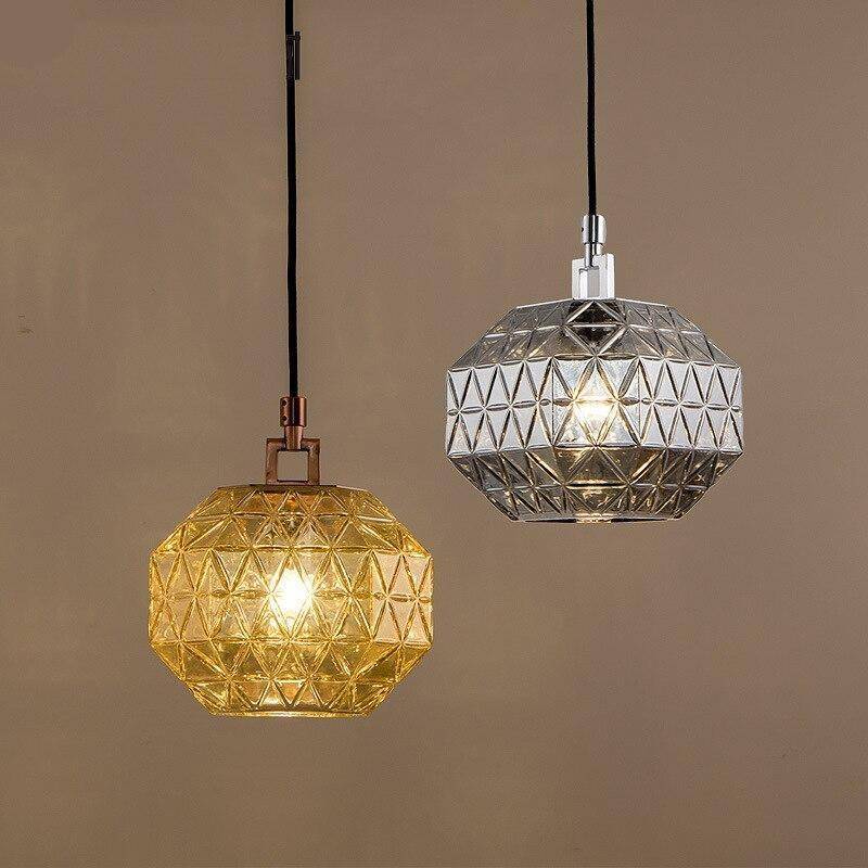 Suspension rétro LED en verre aux motifs Luxury