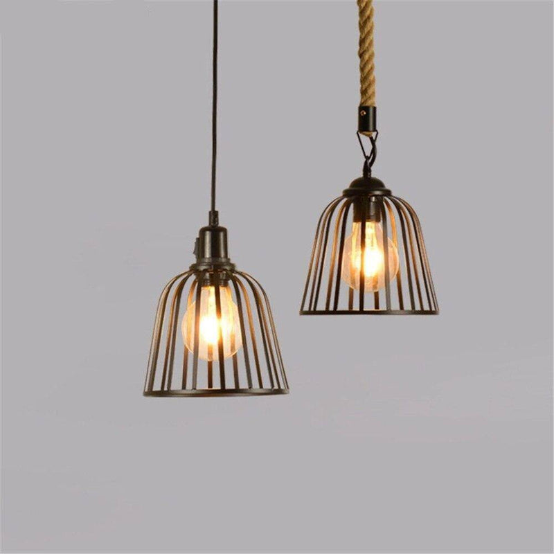 pendant light retro LED metal cage style Hang