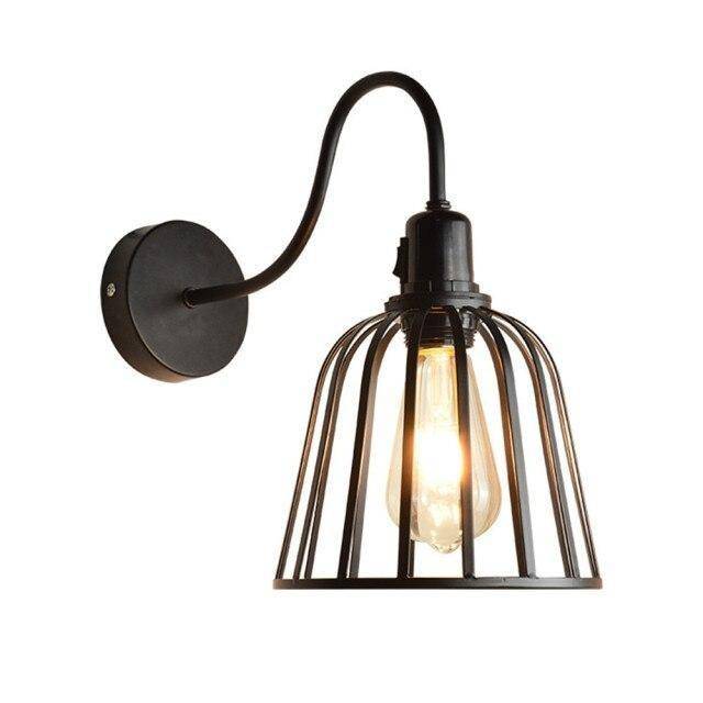 Suspension rétro LED style cage en métal Hang