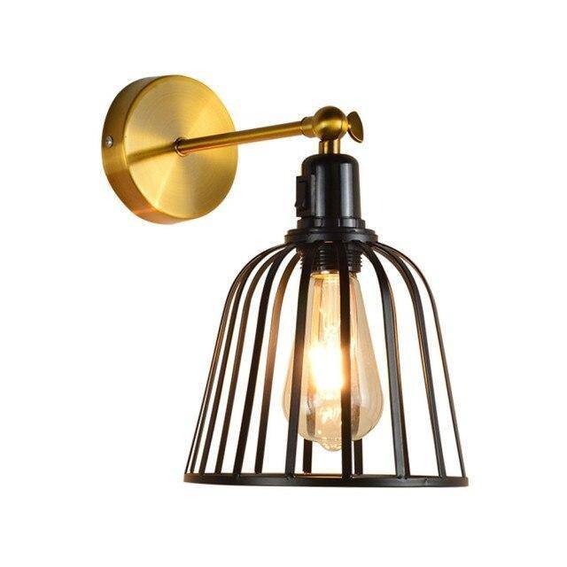 Suspension rétro LED style cage en métal Hang