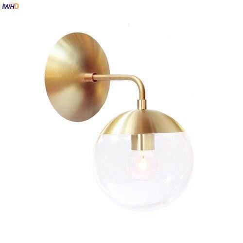 Applique murale moderne LED en métal avec boule en verre Light