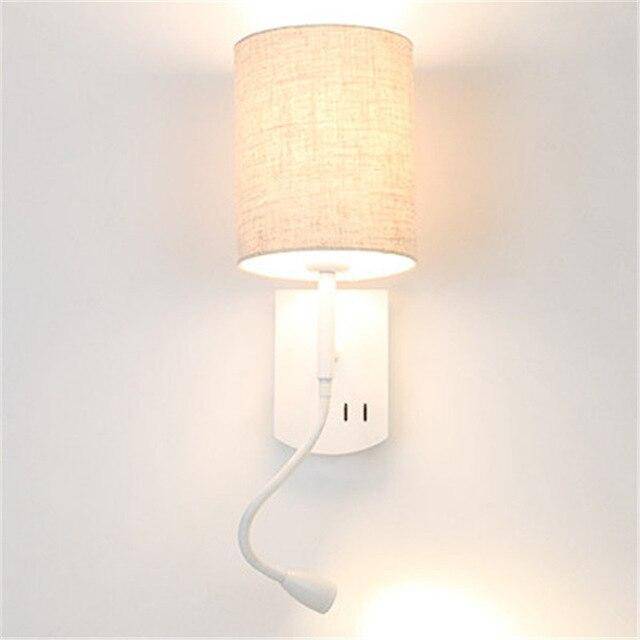 wall lamp vintage LED wall light with lampshade and reading light