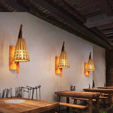 Applique en bambou style vintage à LED