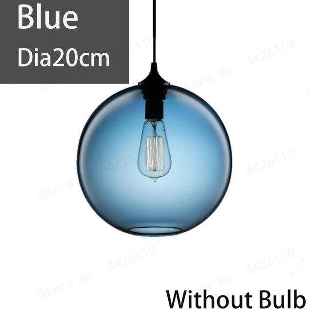 Lámpara de suspensión Bola de vidrio de color o ahumada