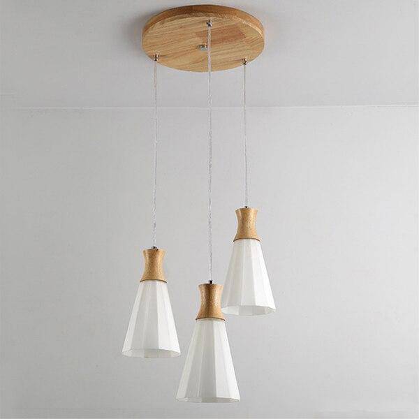 pendant light Japanese style LED wooden cone design