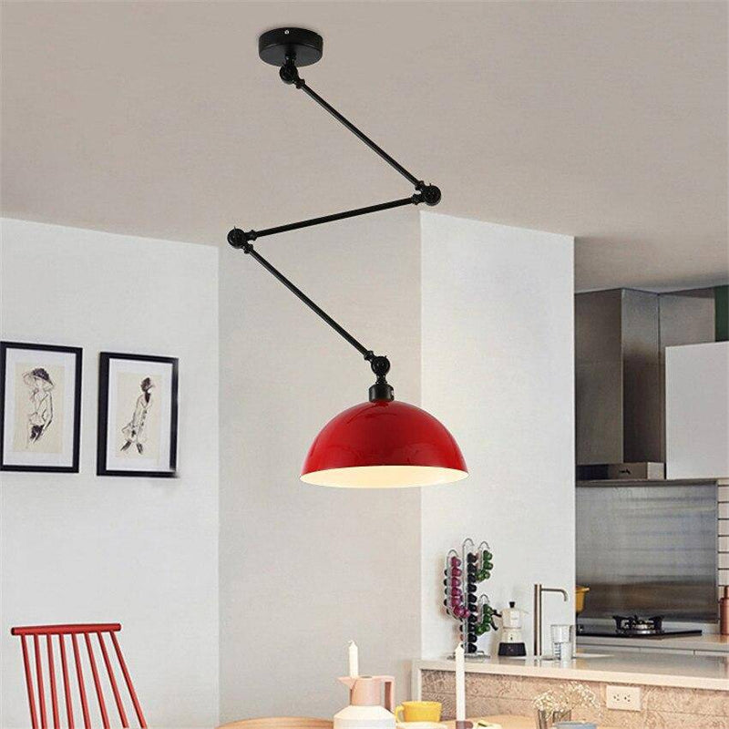 Design LED ceiling lamp with articulated arm and lampshade coloured Macaron