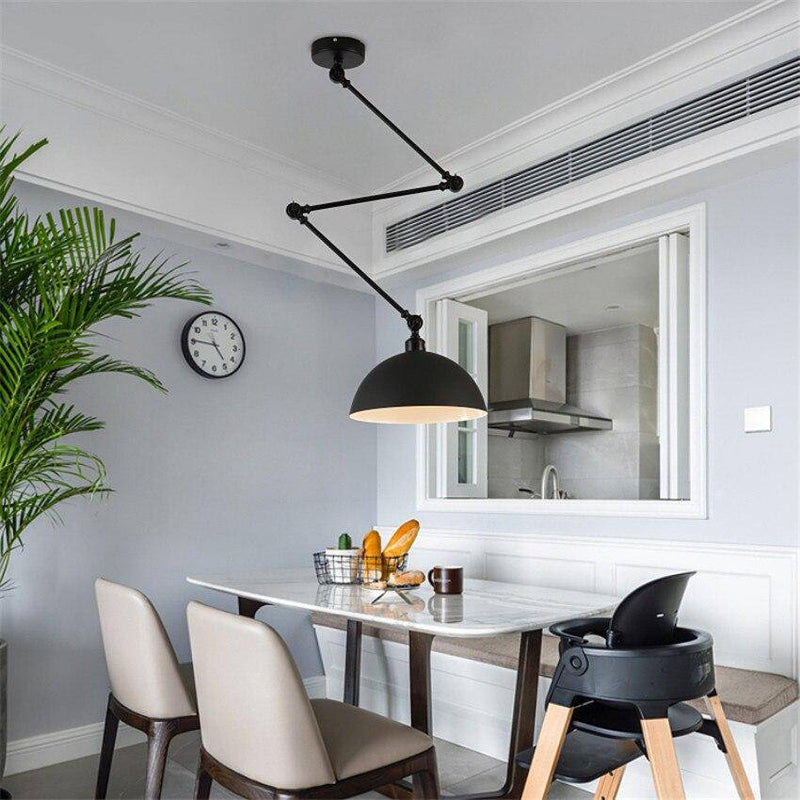 Design LED ceiling lamp with articulated arm and lampshade coloured Macaron