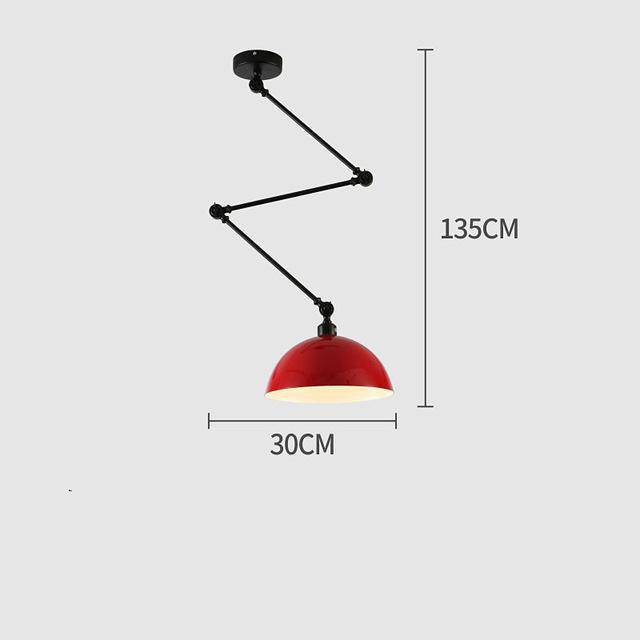 Design LED ceiling lamp with articulated arm and lampshade coloured Macaron