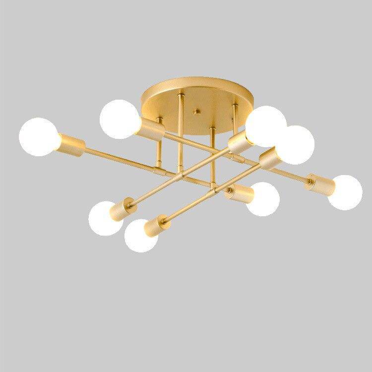 Design ceiling lamp in metal with several lamps Rod