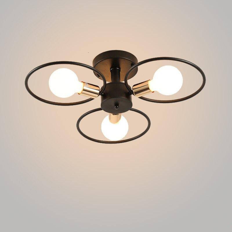 LED ceiling light with several metal circles