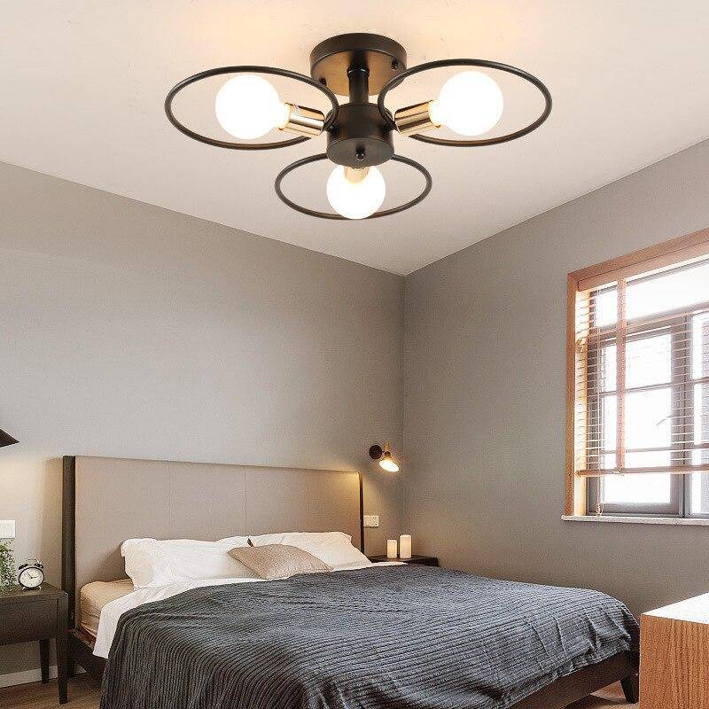 LED ceiling light with several metal circles