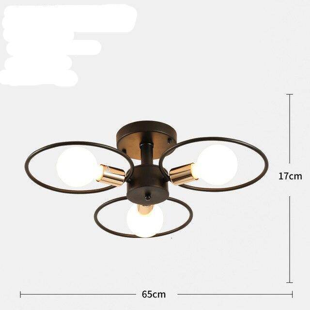 LED ceiling light with several metal circles