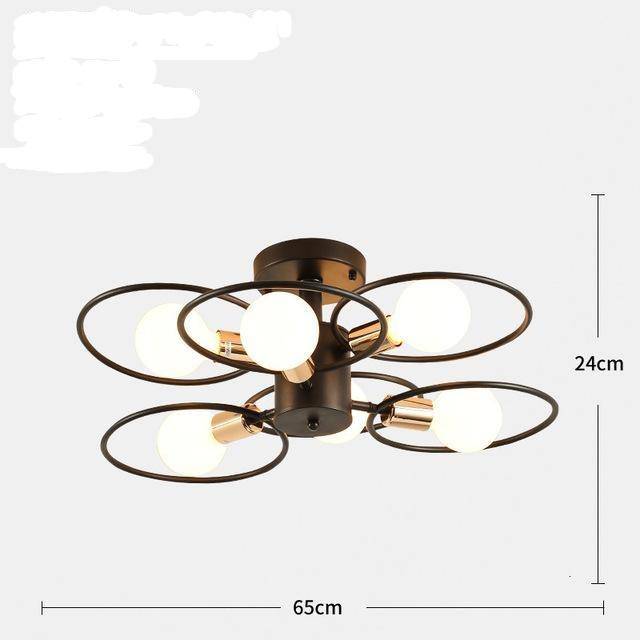 LED ceiling light with several metal circles