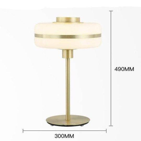 Modern LED bedside lamp with rounded shape and gold base Hotel