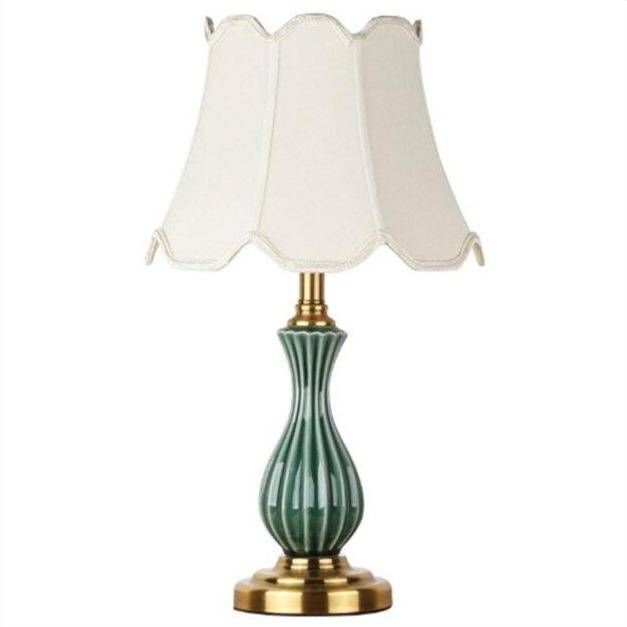 Ceramic LED table lamp with lampshade of various shapes in Japanese style