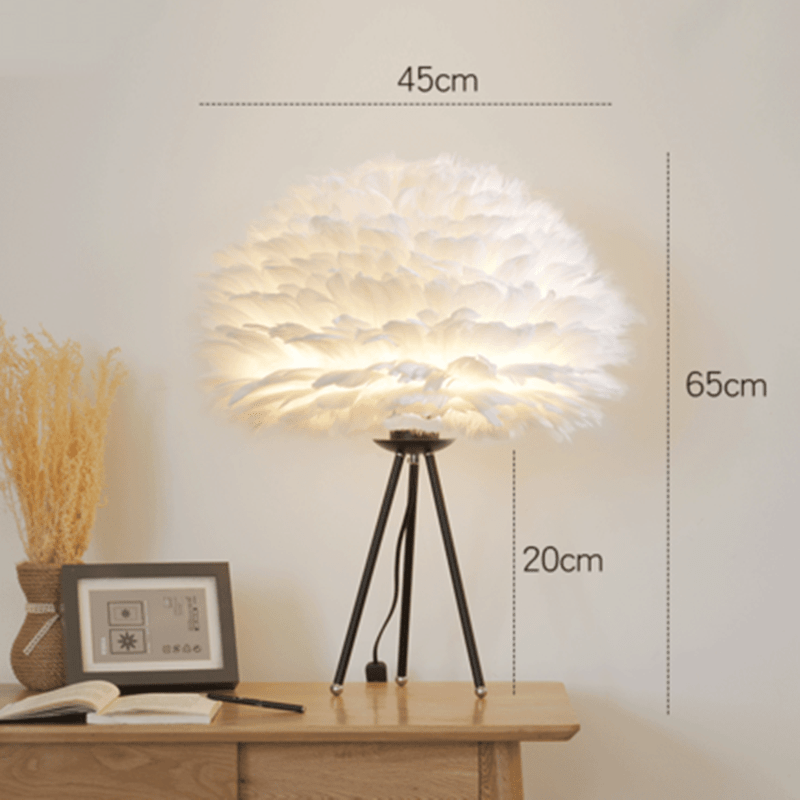 Father feather bedside lamp and tripod