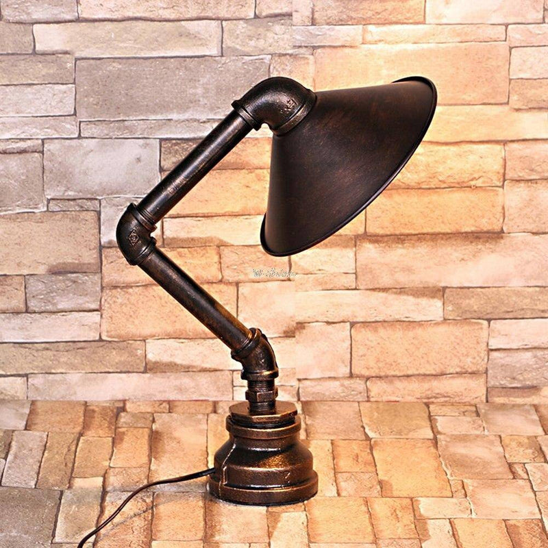 Retro LED metal table lamp in industrial style