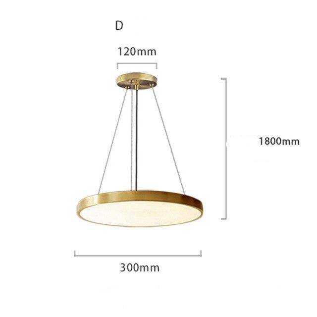 Lámpara de suspensión design LED con círculo dorado y acabados Creative