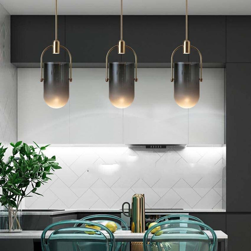 pendant light design in illuminated glass and Spotlight gold Modern