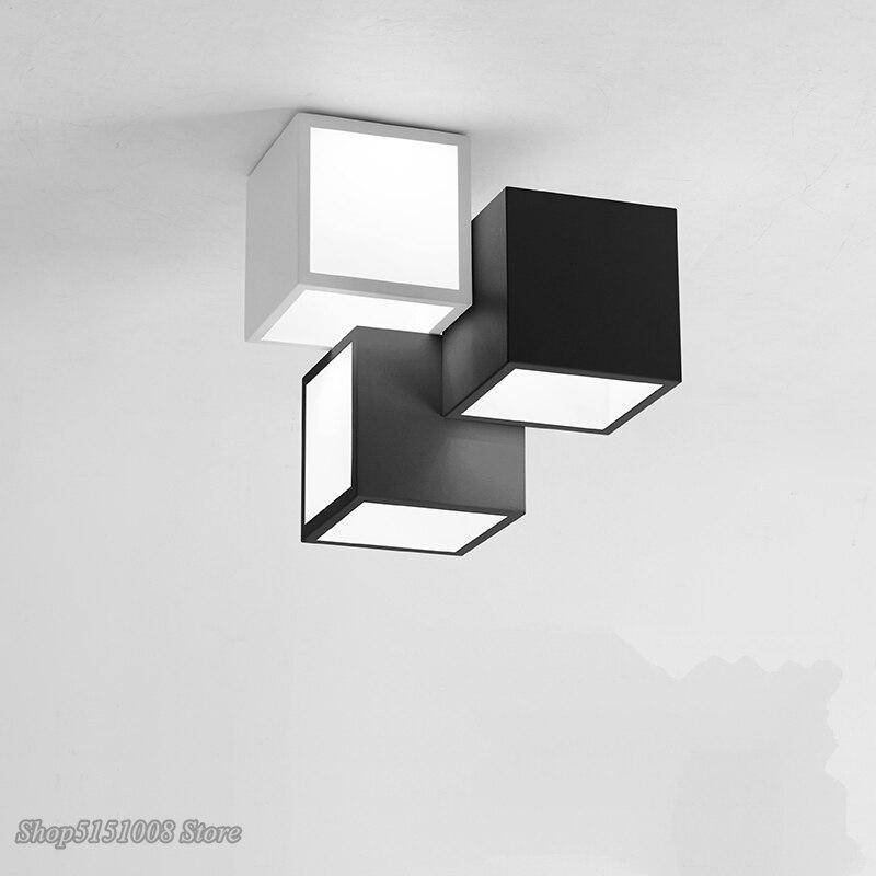 Lámpara de techo design con LED y varios cubos metálicos Loft