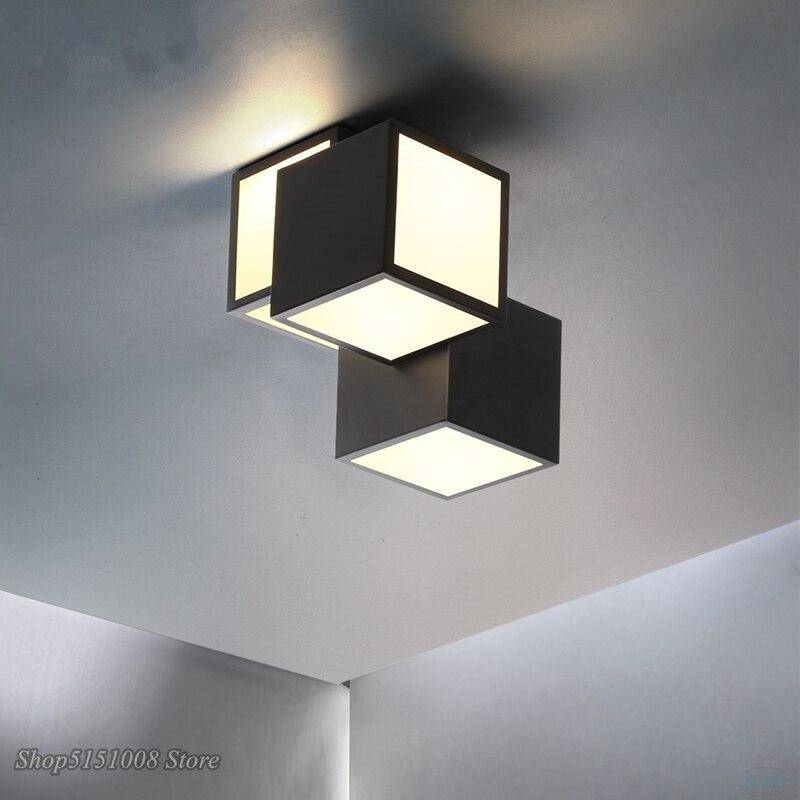 Lámpara de techo design con LED y varios cubos metálicos Loft