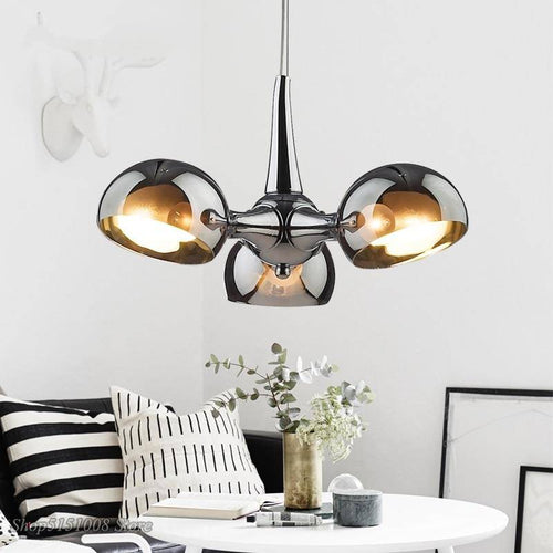 pendant light LED design with lampshade rounded glass Rui