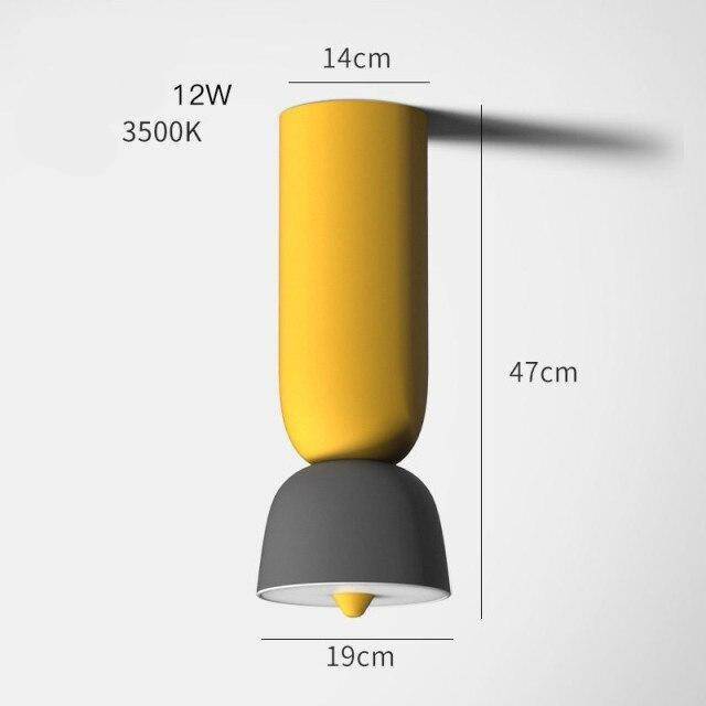 Lámpara de suspensión LED moderno de metal de color amarillo creativo