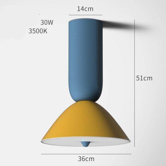 Lámpara de suspensión LED moderno de metal de color amarillo creativo