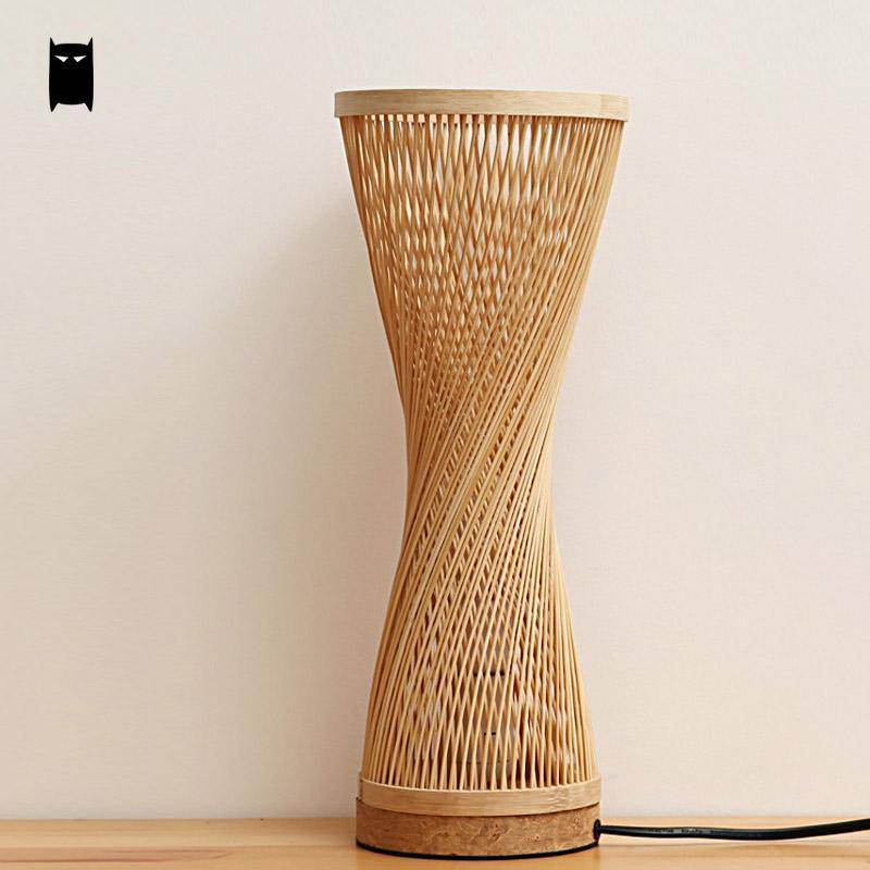Japanese style bamboo bedside lamp
