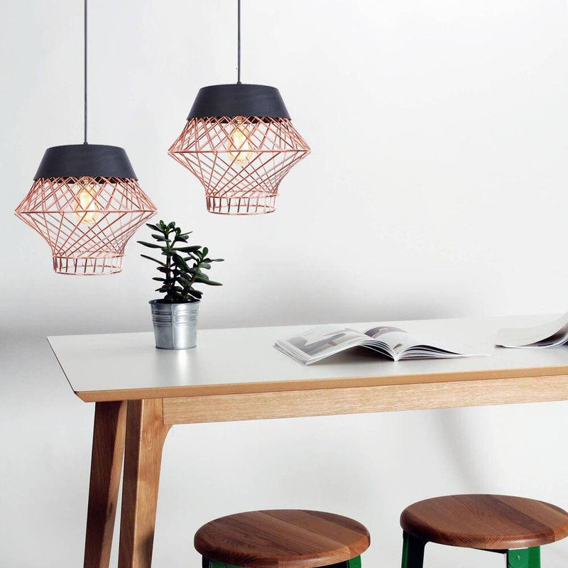 pendant light LED design with industrial metal cage Loft