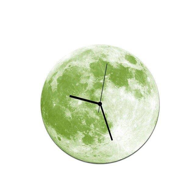 Round coloured moon wall clock 30cm Luminous