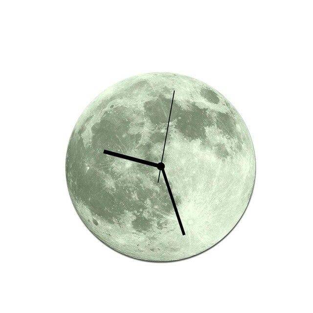 Round coloured moon wall clock 30cm Luminous