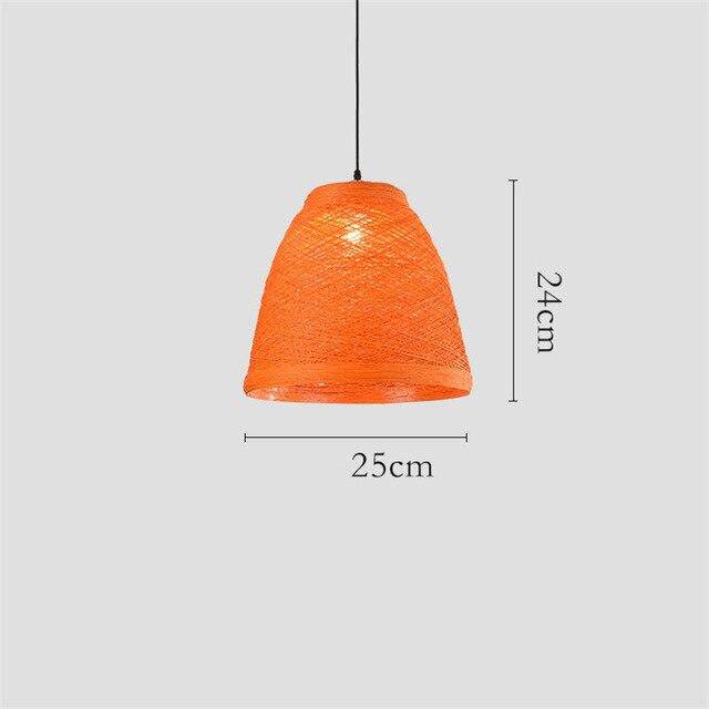 pendant light Rattan LED colorful Farm style