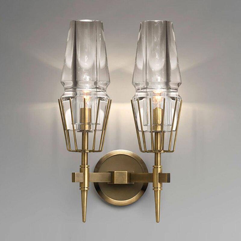 wall lamp LED design wall lamp with metal stand and lampshade glass