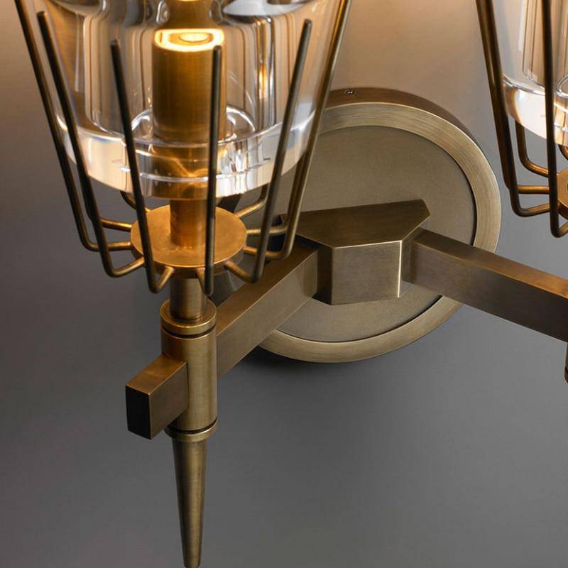 wall lamp LED design wall lamp with metal stand and lampshade glass