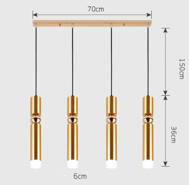 Suspension cylindrique tube chromé à LED Simplicity