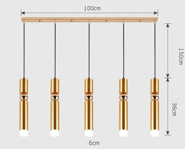 pendant light Simplicity LED chrome tube cylinder