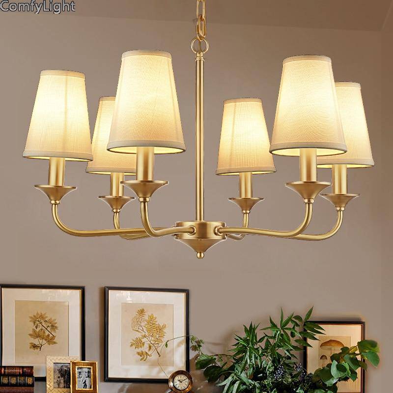 Golden chandelier with Royal shades