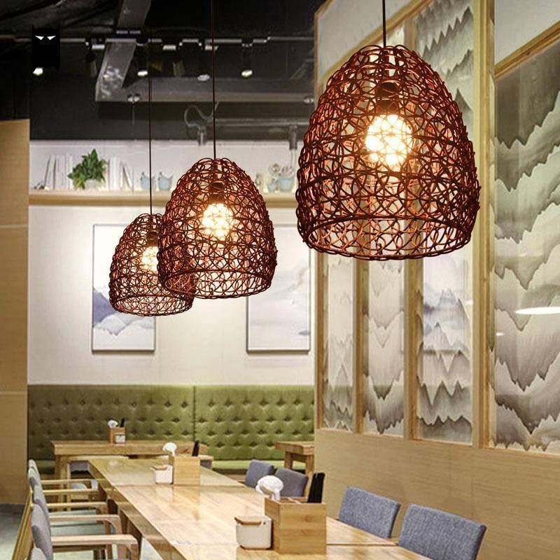 pendant light bamboo design Coffee