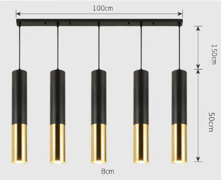 pendant light Simplicity LED chrome tube cylinder
