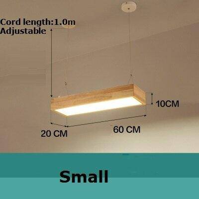 Modern LED chandelier with thick-edged rectangle in Fly wood