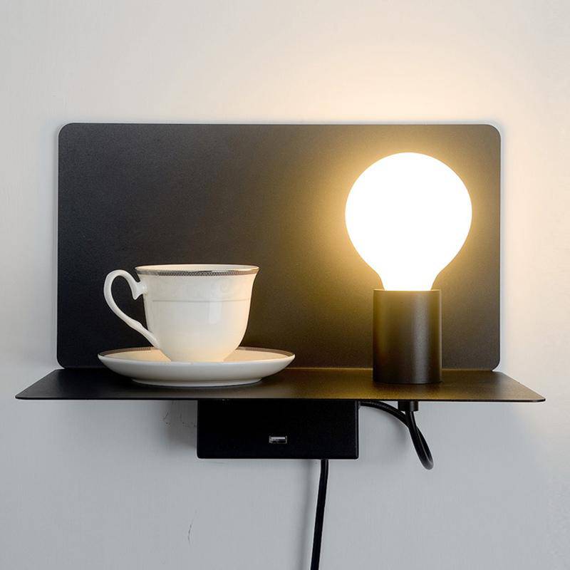 wall lamp LED with shelf and switch