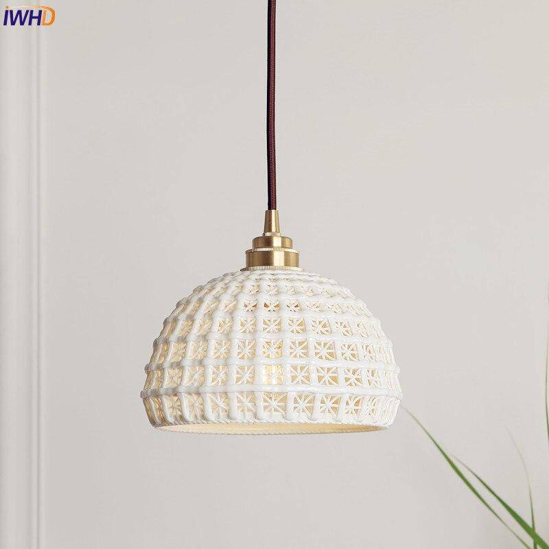 pendant light with lampshade modern Japanese style