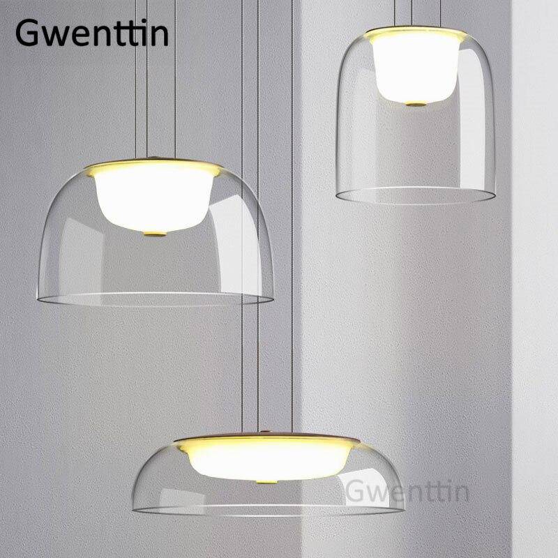 Lámpara de suspensión LEDs de cristal con diferentes formas curvas design