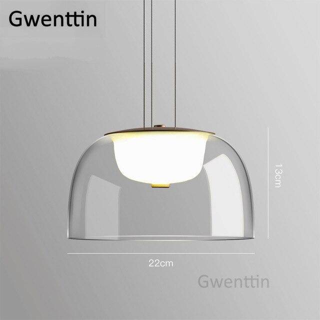 Lámpara de suspensión LEDs de cristal con diferentes formas curvas design