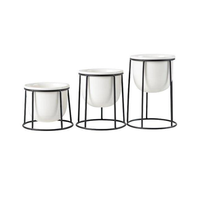Lot de 3 piédestal moderne pour plantes style scandinave