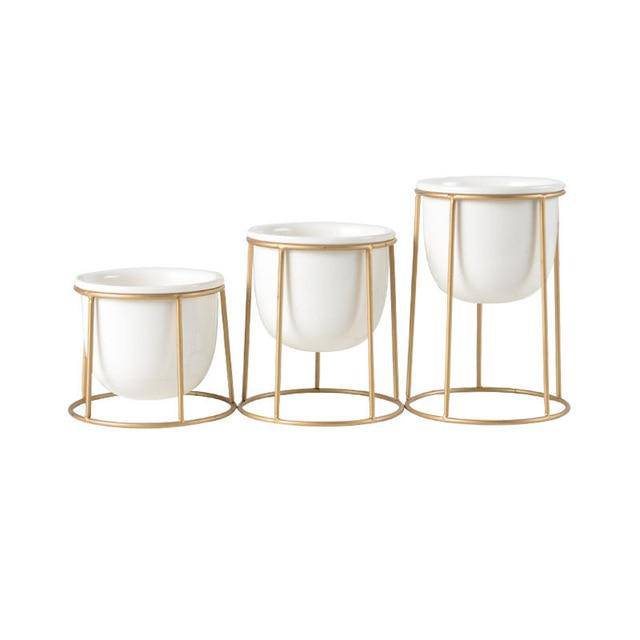 Lot de 3 piédestal moderne pour plantes style scandinave