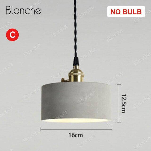 pendant light gray LED design with lampshade in cement Loft