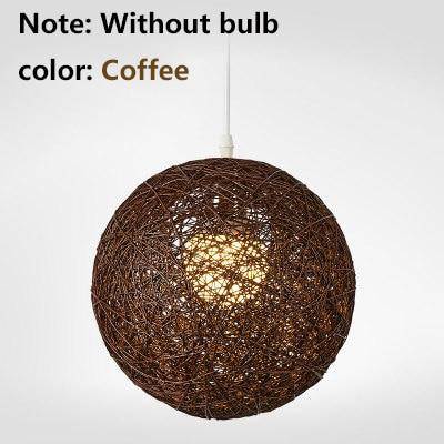 Wicker Color Fabric Ball pendant light